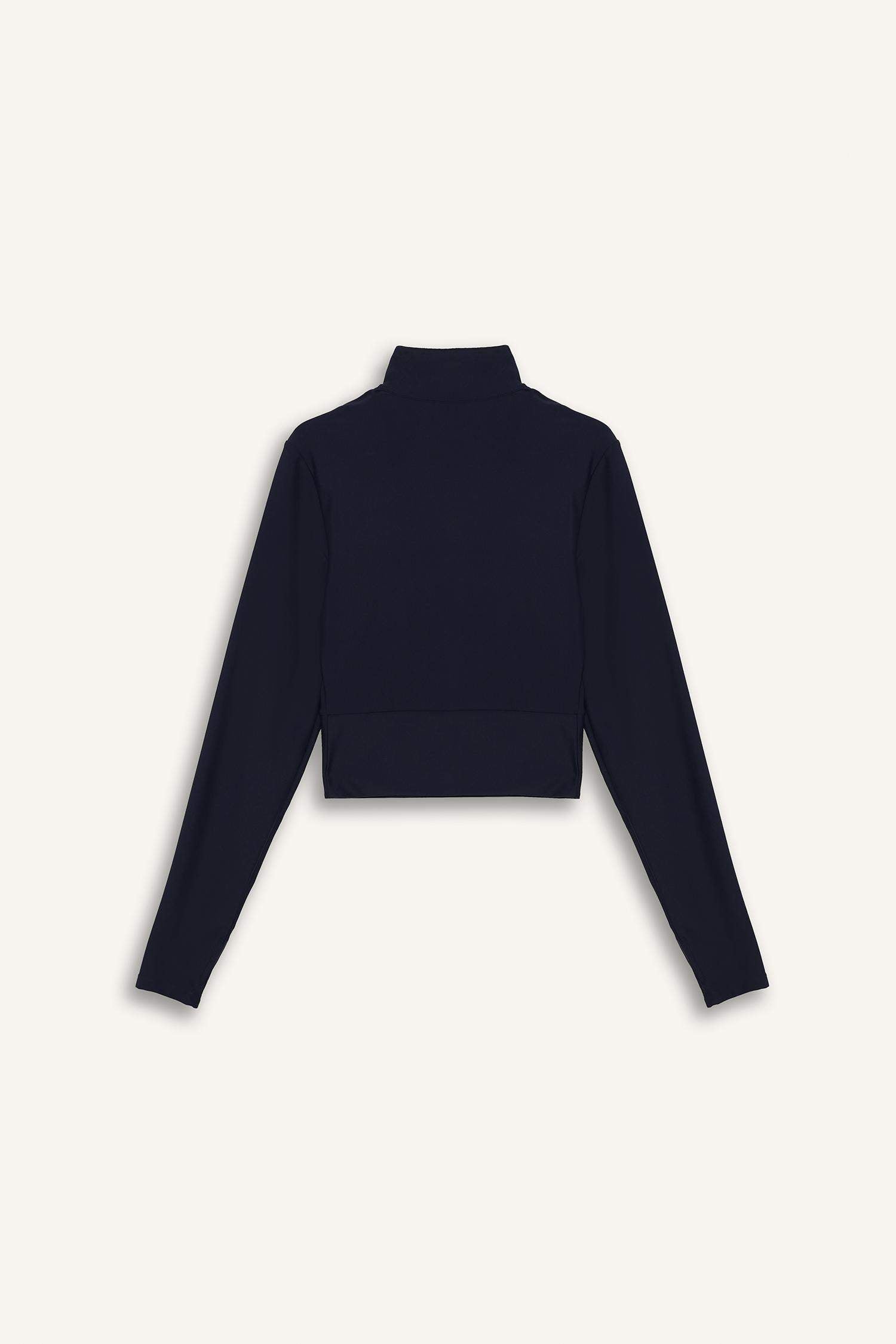 DeFactoFit Slim Fit Slim Cut Stand Collar Printed Ultra Flexible Zippered Cardigan