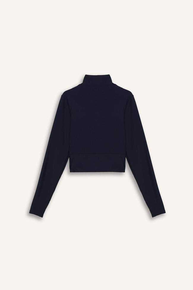 DeFactoFit Slim Fit Slim Cut Stand Collar Printed Ultra Flexible Zippered Cardigan Main Image