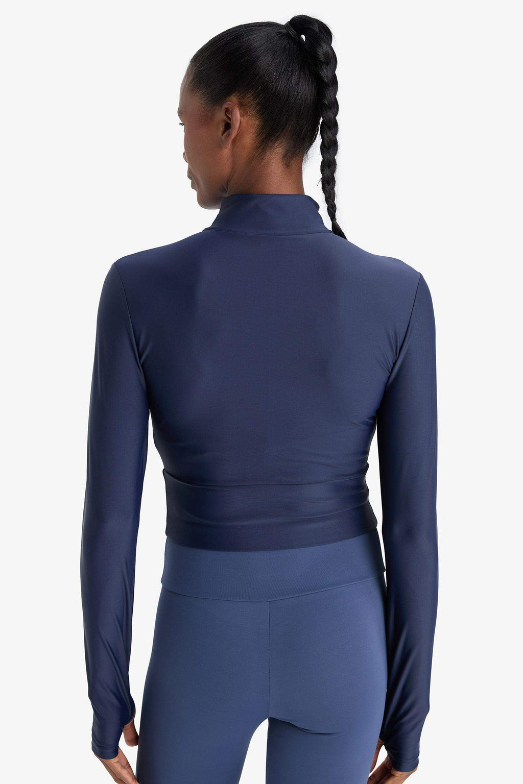 DeFactoFit Slim Fit Slim Cut Stand Collar Printed Ultra Flexible Zippered Cardigan