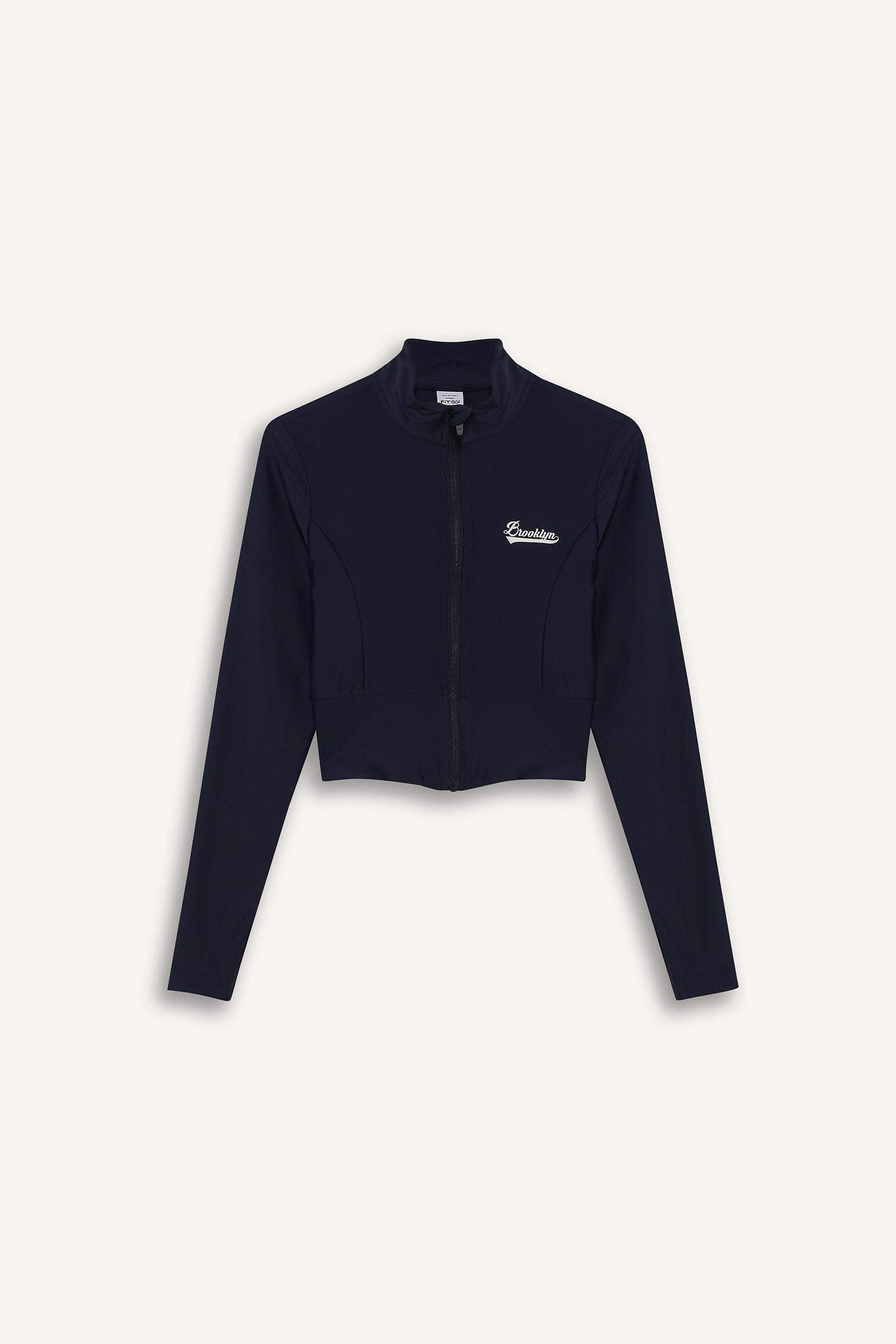 DeFactoFit Slim Fit Slim Cut Stand Collar Printed Ultra Flexible Zippered Cardigan