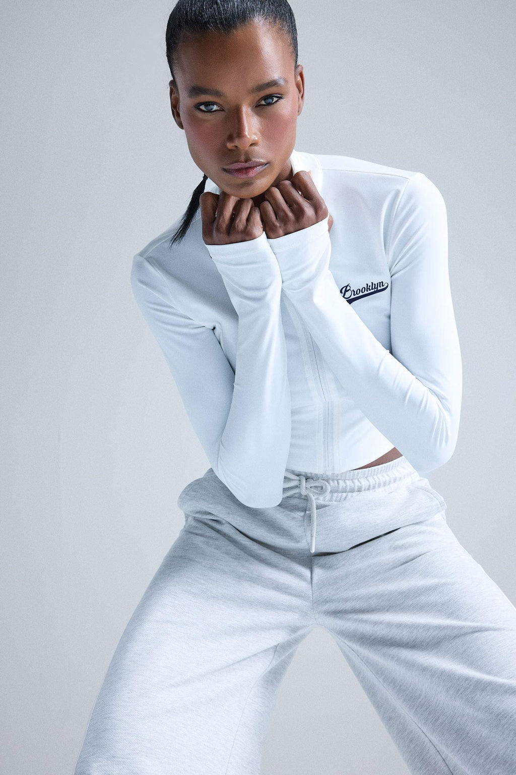 DeFactoFit Slim Fit Slim Cut Stand Collar Printed Ultra Flexible Zippered Cardigan