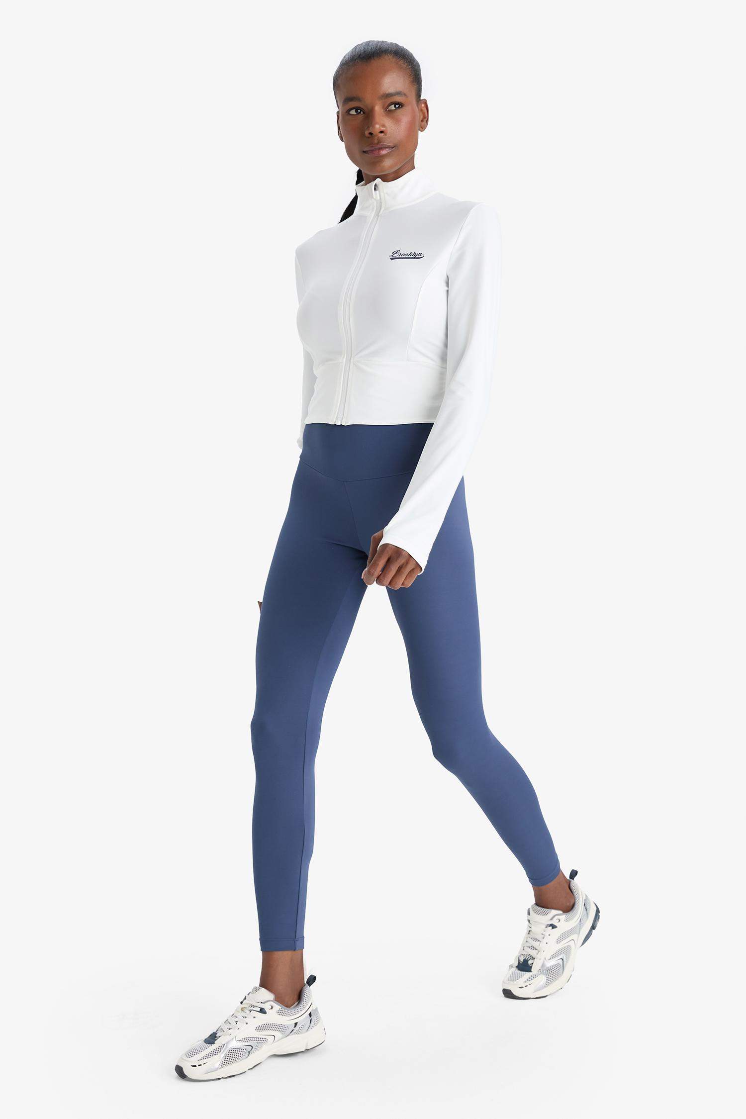 DeFactoFit Slim Fit Slim Cut Stand Collar Printed Ultra Flexible Zippered Cardigan