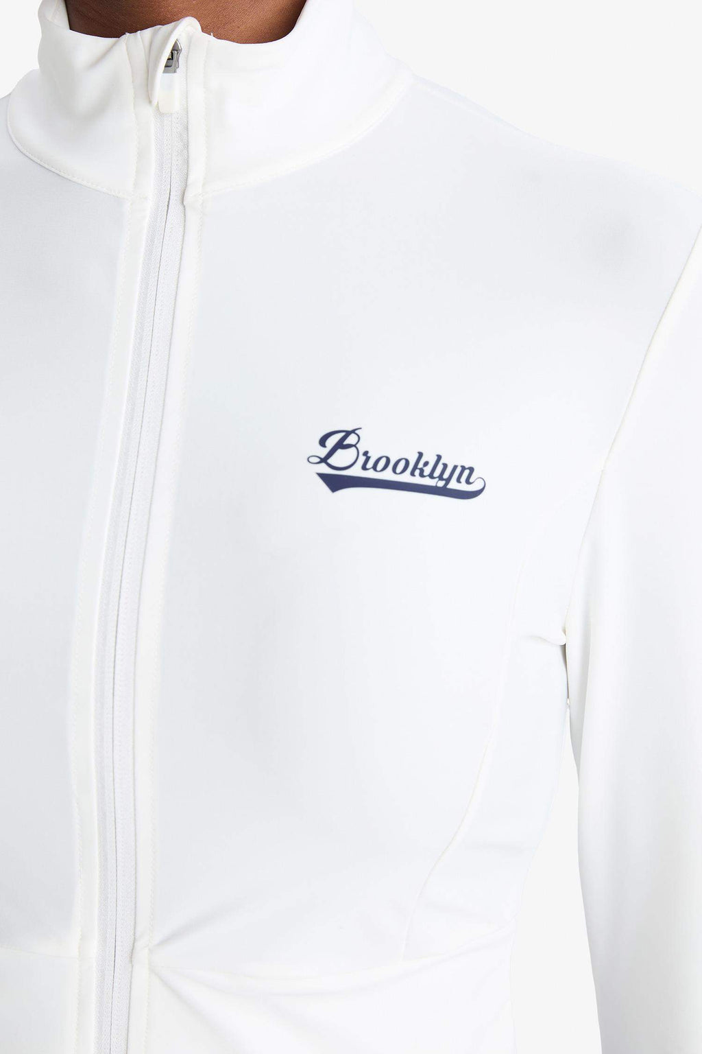 DeFactoFit Slim Fit Slim Cut Stand Collar Printed Ultra Flexible Zippered Cardigan