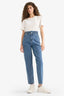 Paperbag High Waist Straight Leg Jeans