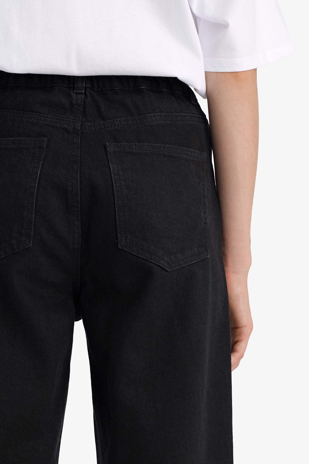 Paperbag High Waist Straight Leg Jeans