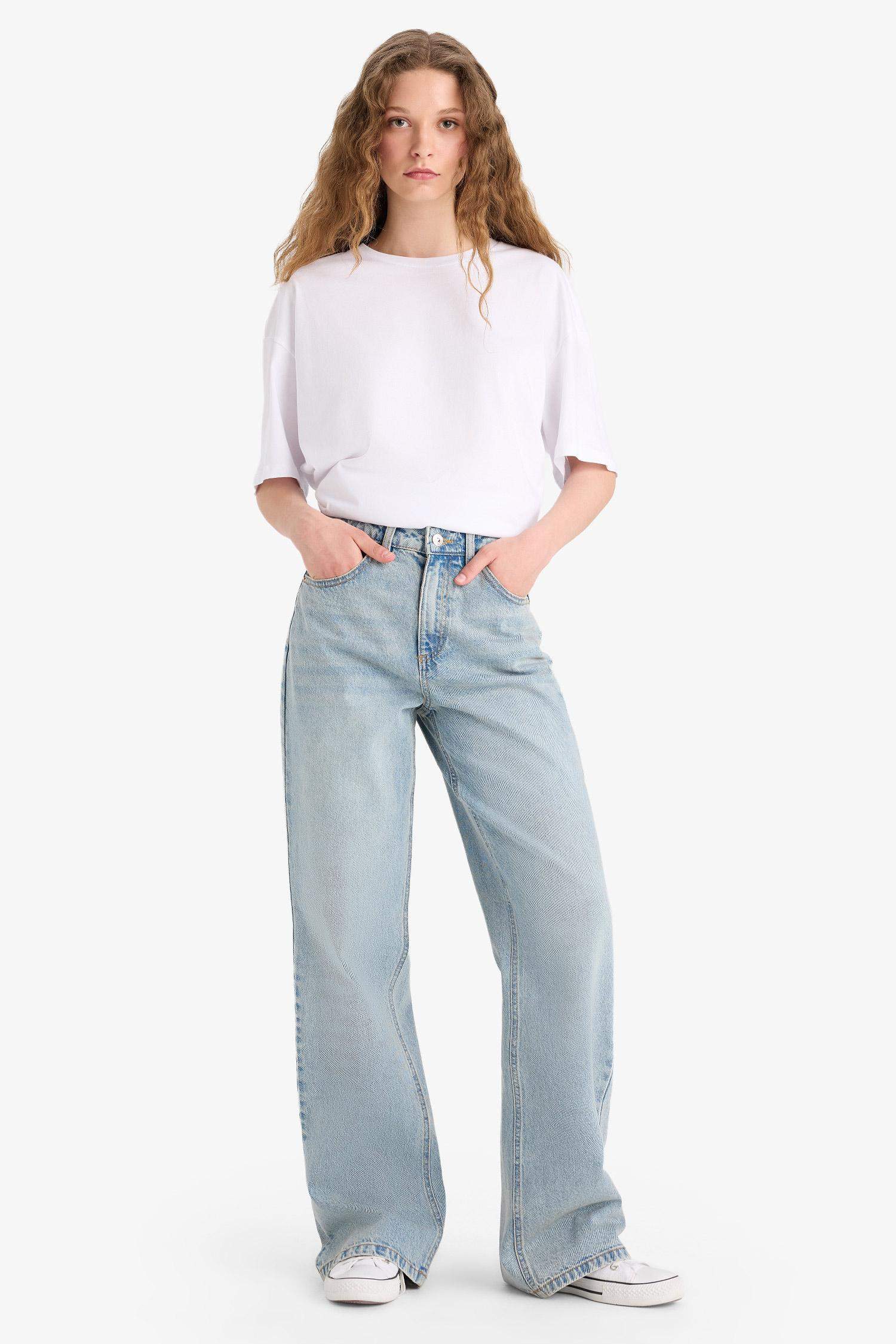 Straight Wide Leg High Waist Jeans