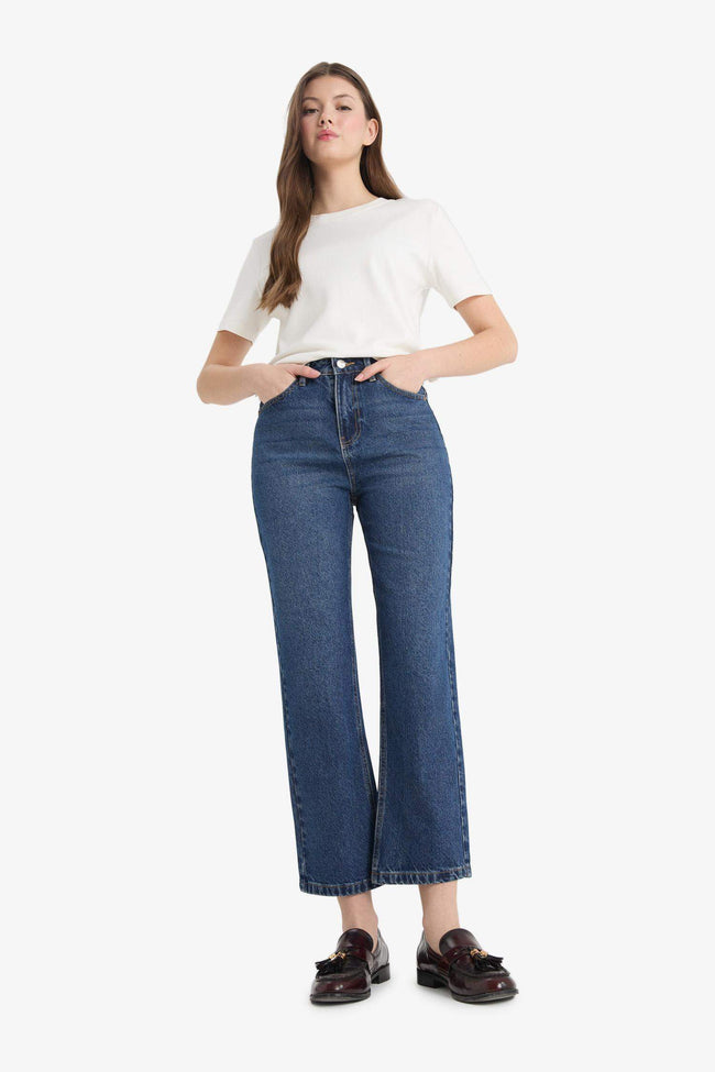 Straight Fit High Waist Straight Leg Jeans Main Image