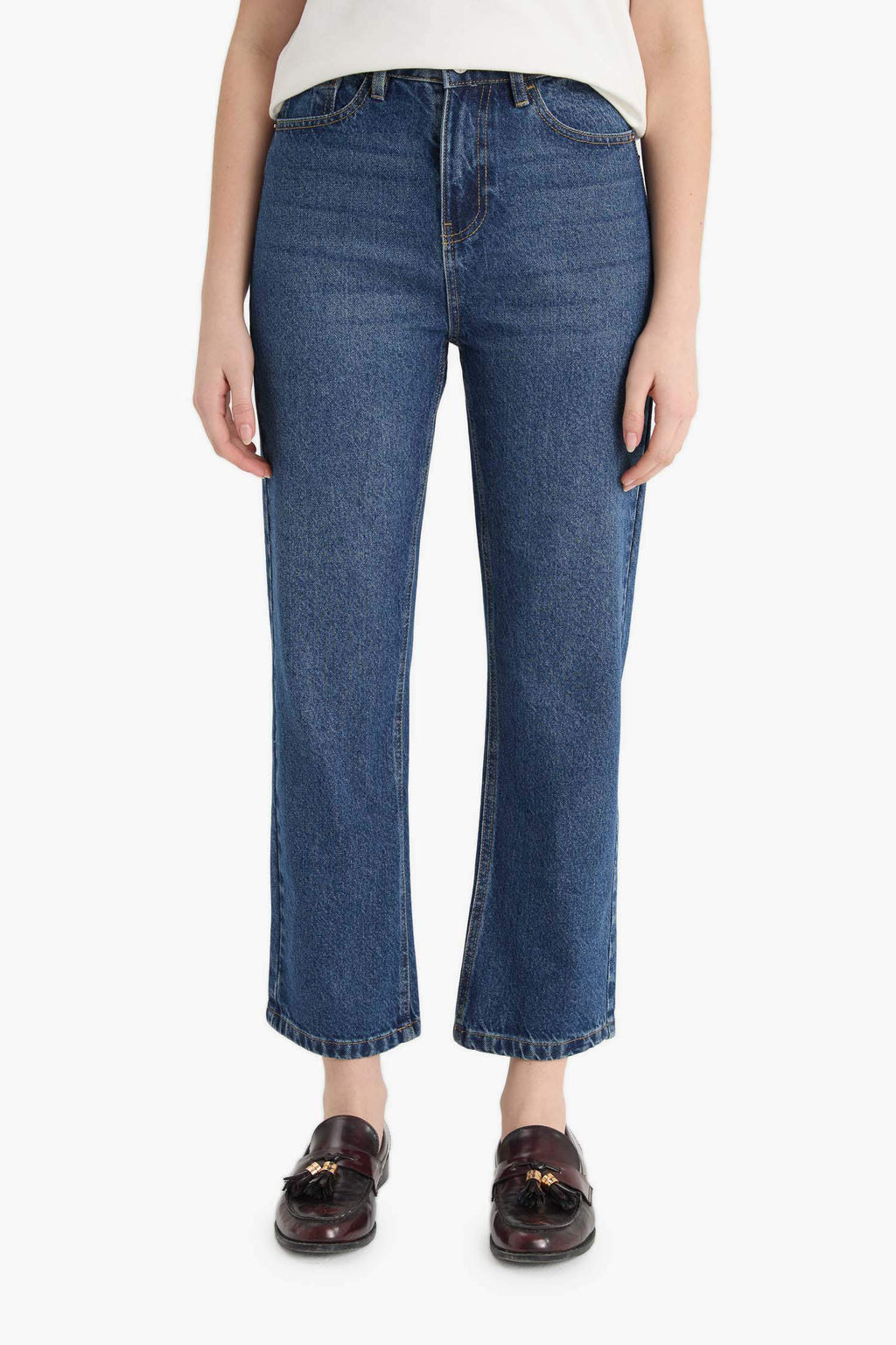 Straight Fit High Waist Straight Leg Jeans