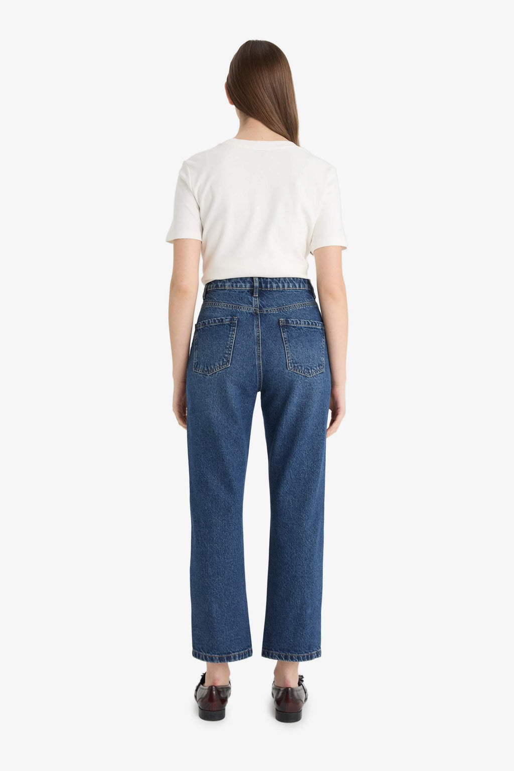 Straight Fit High Waist Straight Leg Jeans