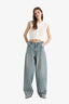 Carpenter Fit High Waist Denim Look Trousers