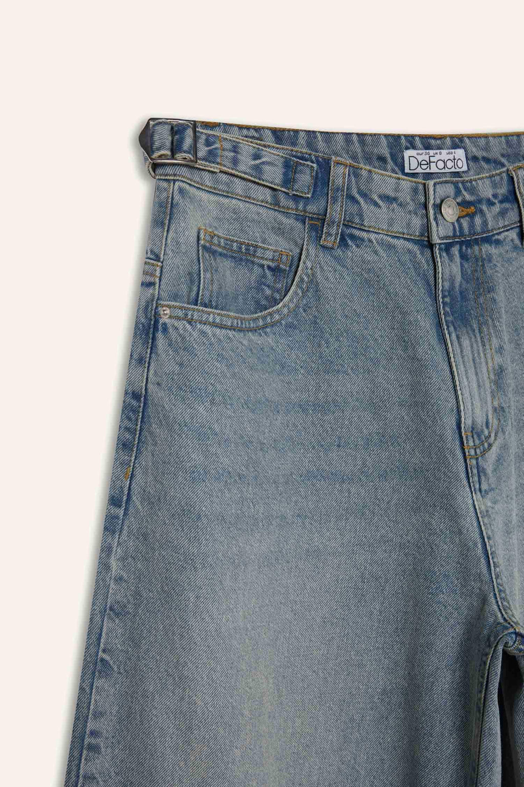 Carpenter Fit High Waist Denim Look Trousers