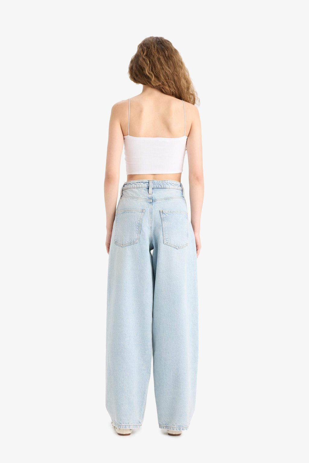 Baggy Fit High Waist Straight Leg Jeans