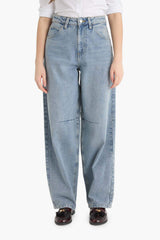 Baggy Fit High Waist Straight Leg Long Jeans