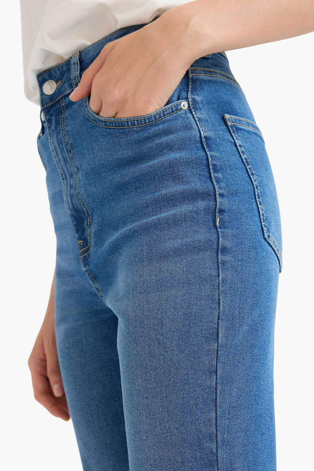 Slim Flare Fit High Waist Long Jeans