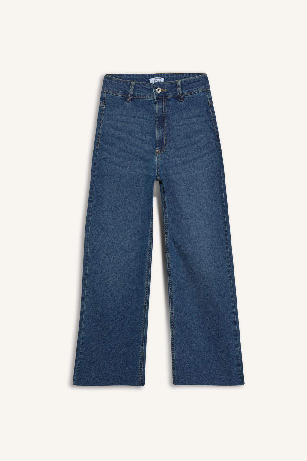 Culotte High Waist Straight Leg Jeans