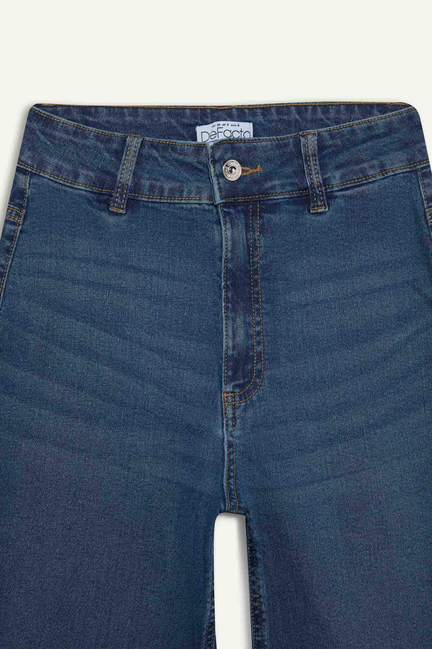 Culotte High Waist Straight Leg Jeans