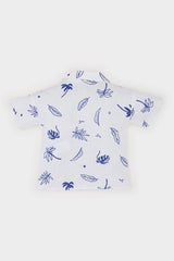 Man Baby Tropical Patterned Flamed Poplin Short Sleeve Shirt