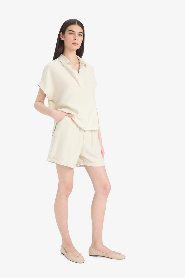 High waisted knit shorts Hover Image