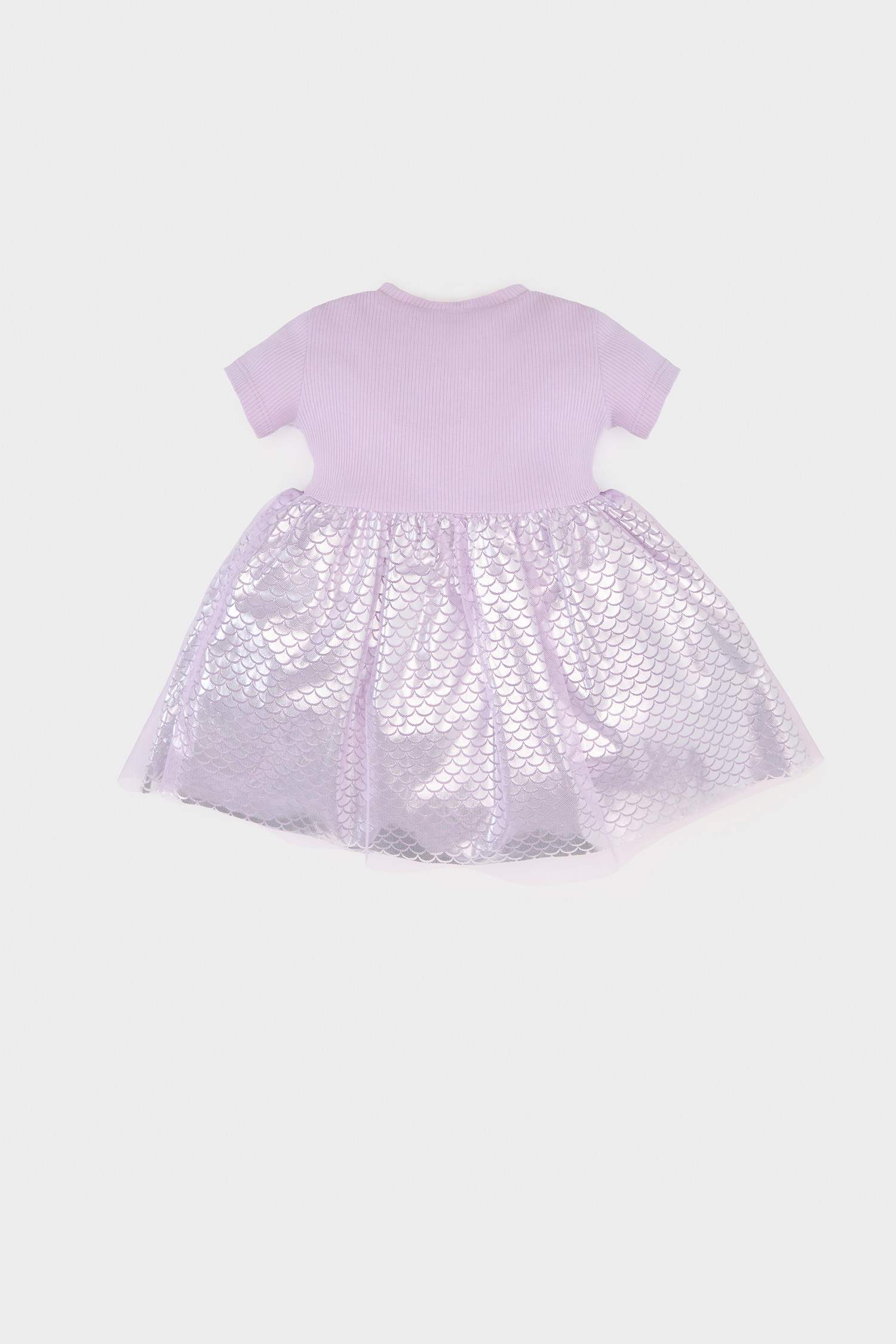 Baby Girl Printed Short Sleeve Tulle Dress