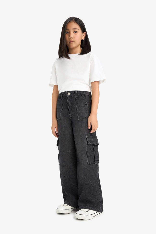 Wide Leg Jeans With Pockets For Girls Main Image