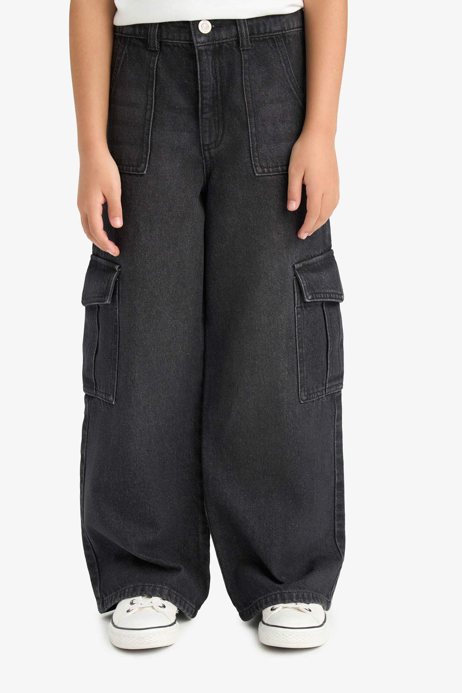 Wide Leg Jeans With Pockets For Girls