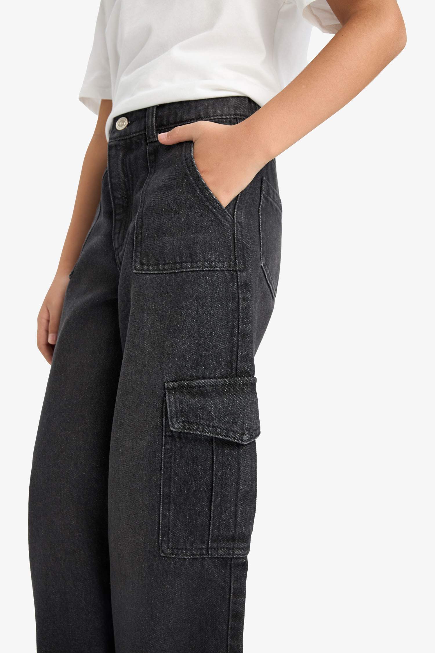 Wide Leg Jeans With Pockets For Girls