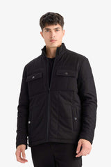 Slim Fit, Slim Cut, Stand Collar, Lined, Zippered, Pocketed Winter Puffer Coat