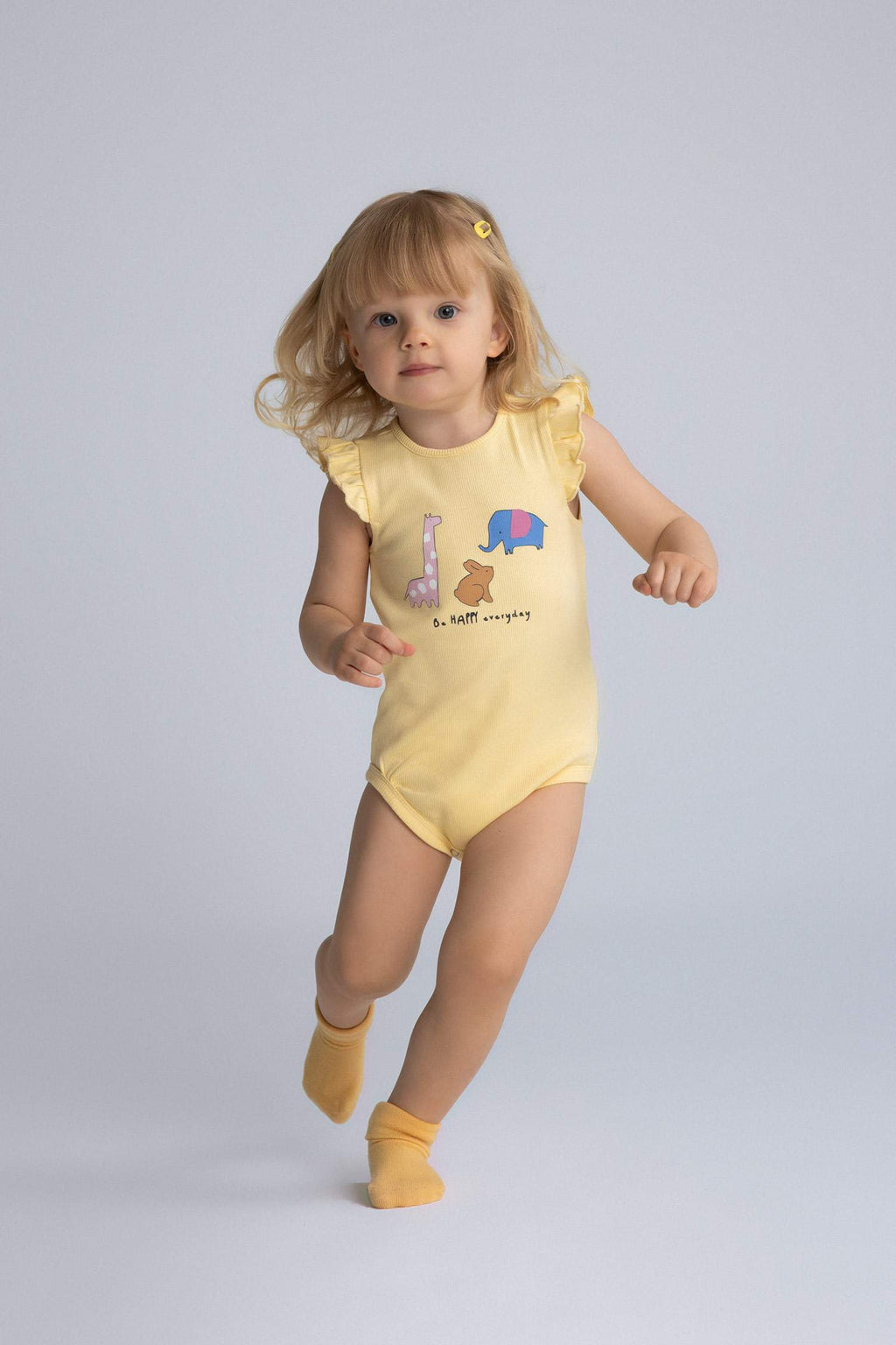 Baby Girl Newborn Animal Patterned Corduroy Snap Bodysuit