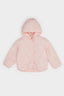 Baby Girl Windproof Water Repellent Quilted Hooded Snap-On Puffer Coat