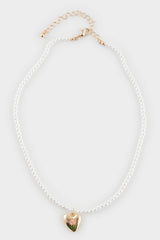 Women's Heart Pearl Gold Necklace