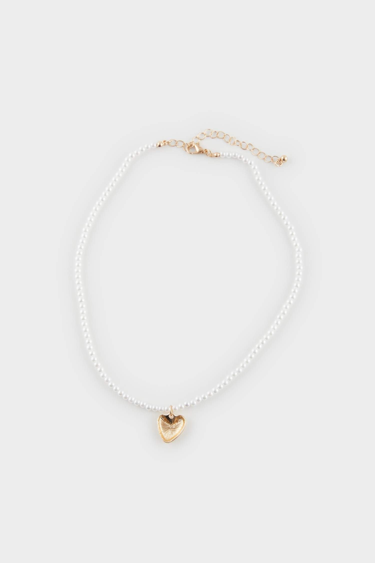Women's Heart Pearl Gold Necklace