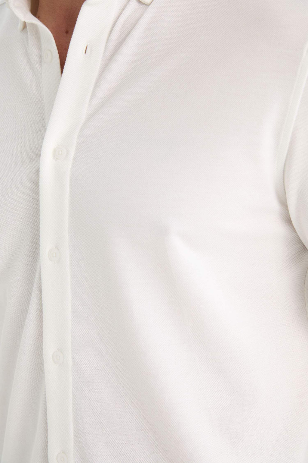 Regular Fit Polo Collar Cotton Long-Sleeve Shirt