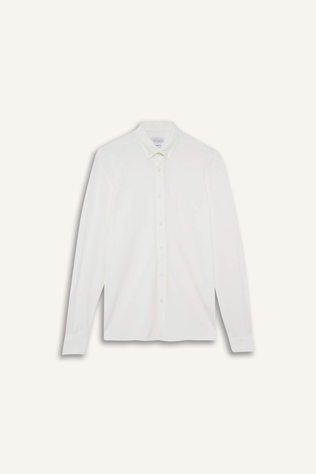 Regular Fit Polo Collar Cotton Long-Sleeve Shirt