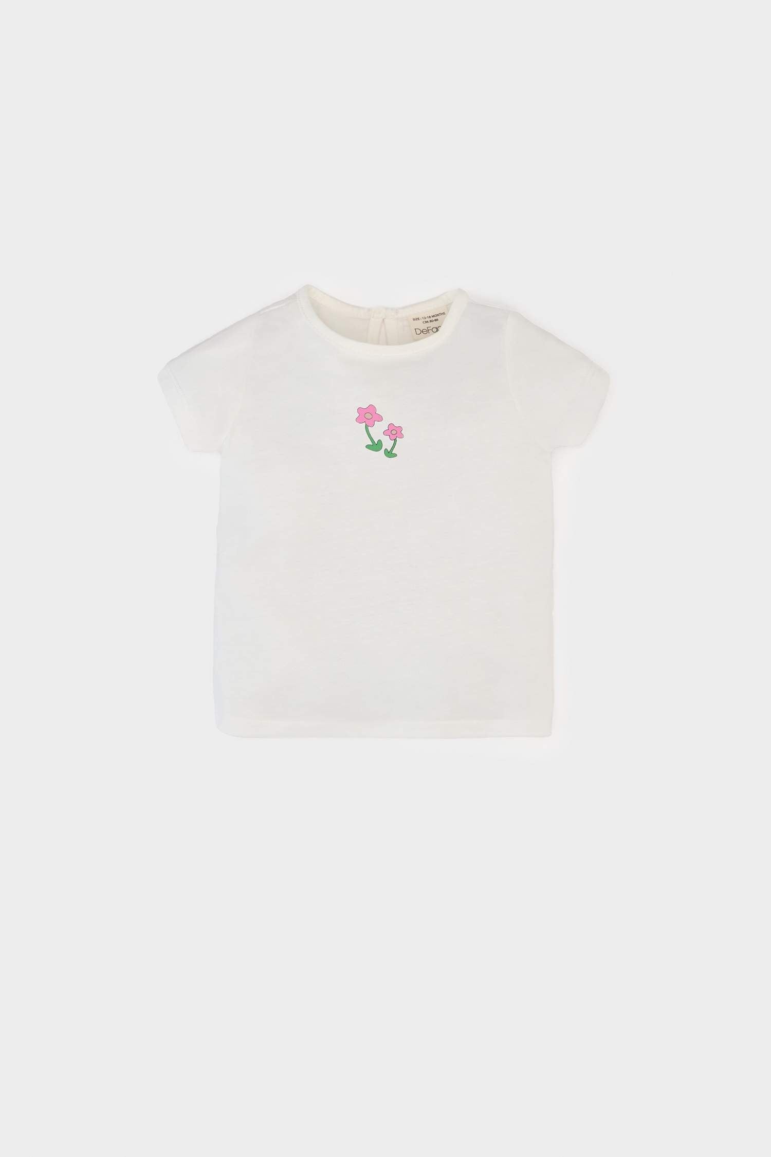 Baby Girl 2 Piece Set Floral Combed Cotton Short Sleeve T-Shirt Overalls