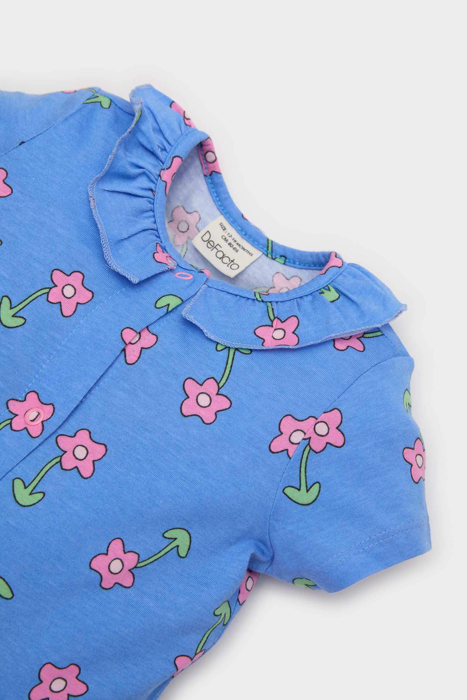 Baby Girl Newborn Floral Combed Cotton 2 Piece Jumpsuits