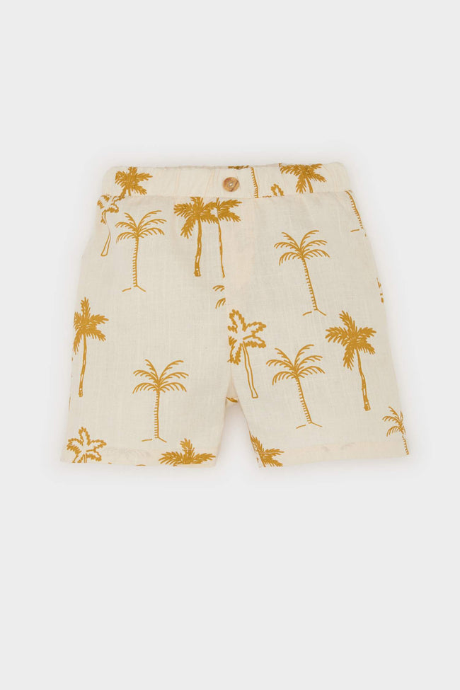 Baby Boy Tropical Patterned Flam Poplin 2 Piece Set Main Image