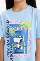 Girls Snoopy Relax Fit Crew Neck Short Sleeve T-Shirt
