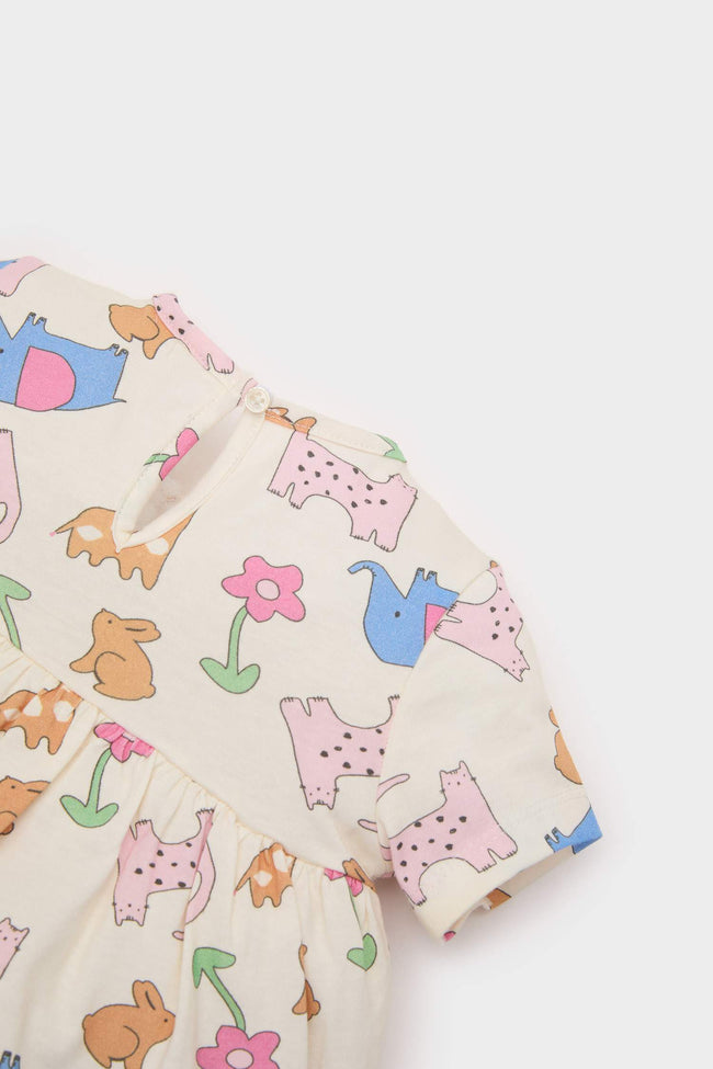 Baby Girl Animal Patterned Corduroy Camisole 2 Piece Set Main Image