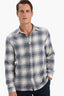 Regular Fit Polo Collar Checkered Flannel Long Sleeve Shirt