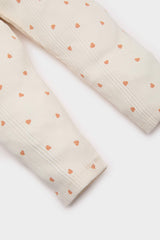 Baby Girl Regular Fit Heart Patterned Corduroy Trousers
