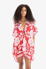 Regular Fit Tropical Printed Chiffon Beach Kimono-Fall in Love