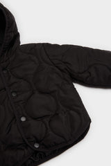 Baby Boy Waterproof Hooded Snap-Button Quilted Jacket