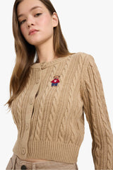 Cool Regular Fit Crew Neck Buttoned Knit Cardigan