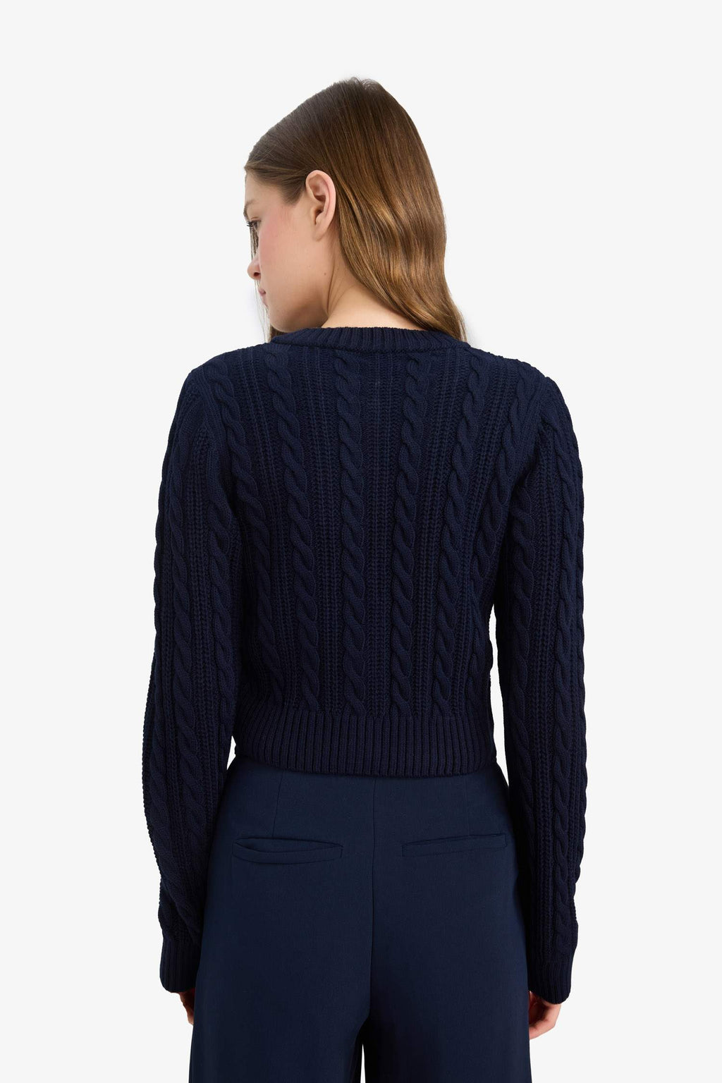 Cool Regular Fit Crew Neck Buttoned Knit Cardigan