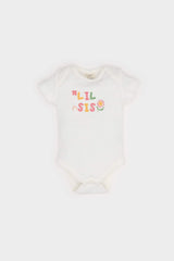 Baby Girl Newborn Crew Neck Printed Rib Short Sleeve Snap Bodysuit