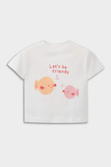 Baby Girl Newborn Crew Neck Printed Combed Cotton 2-Pack Short Sleeve T-Shirt