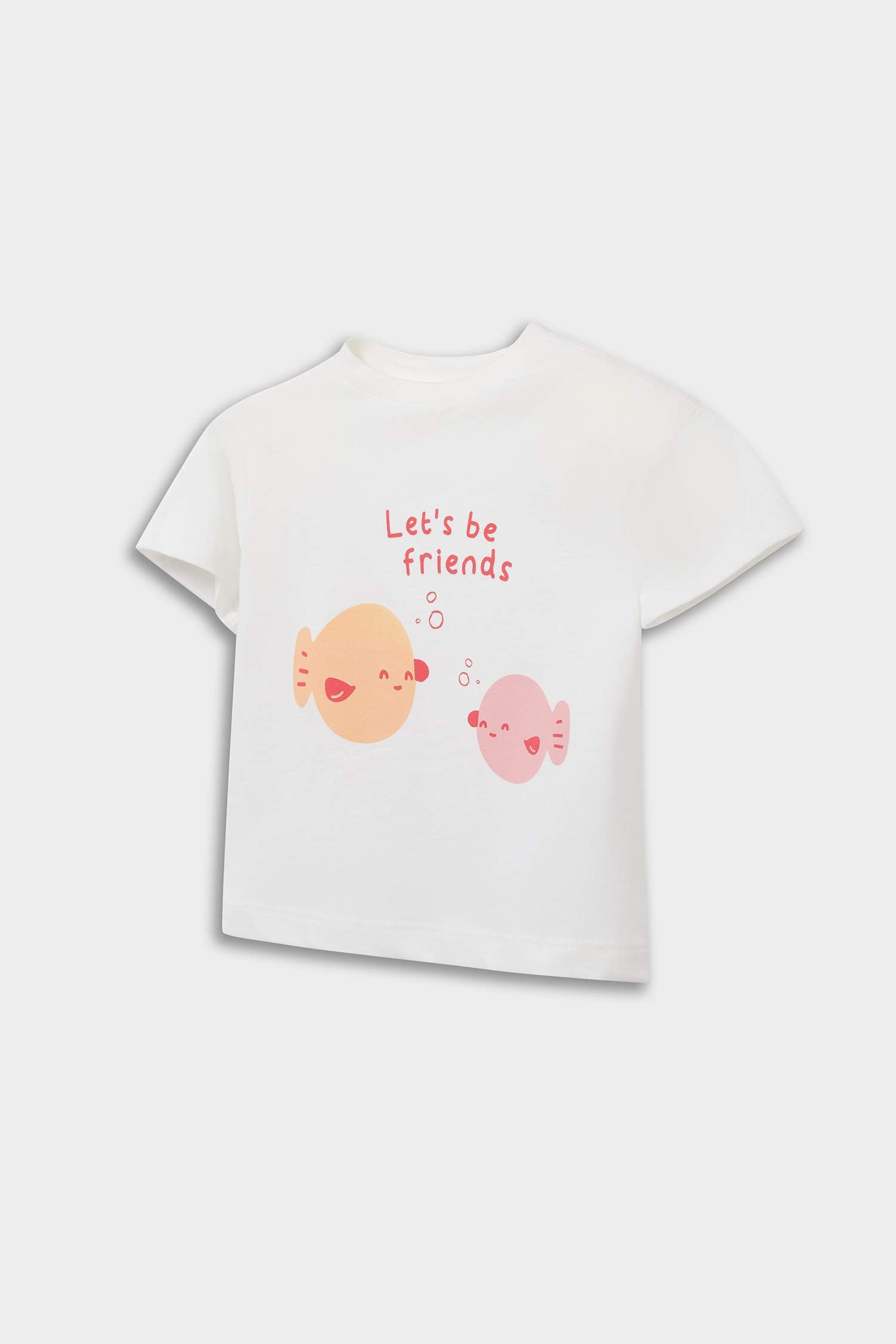 Baby Girl Newborn Crew Neck Printed Combed Cotton 2-Pack Short Sleeve T-Shirt