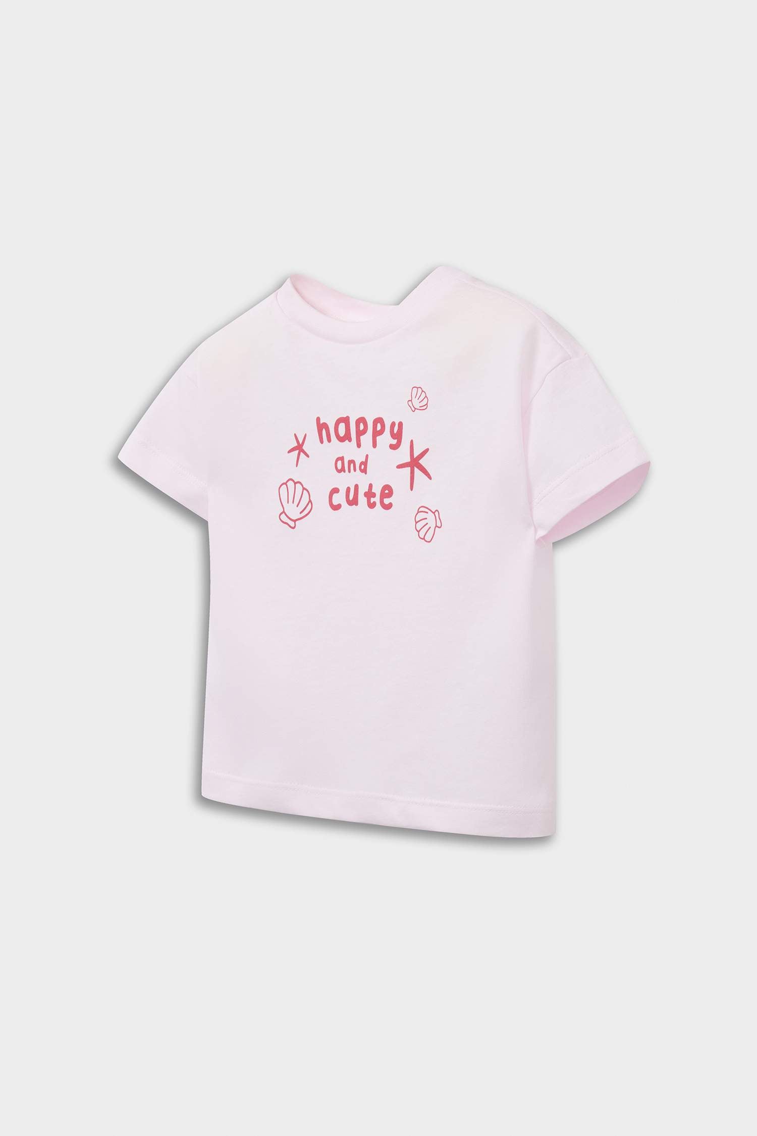 Baby Girl Newborn Crew Neck Printed Combed Cotton 2-Pack Short Sleeve T-Shirt