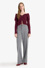 Regular Fit Open Shoulder Zippered Knitwear Cardigan