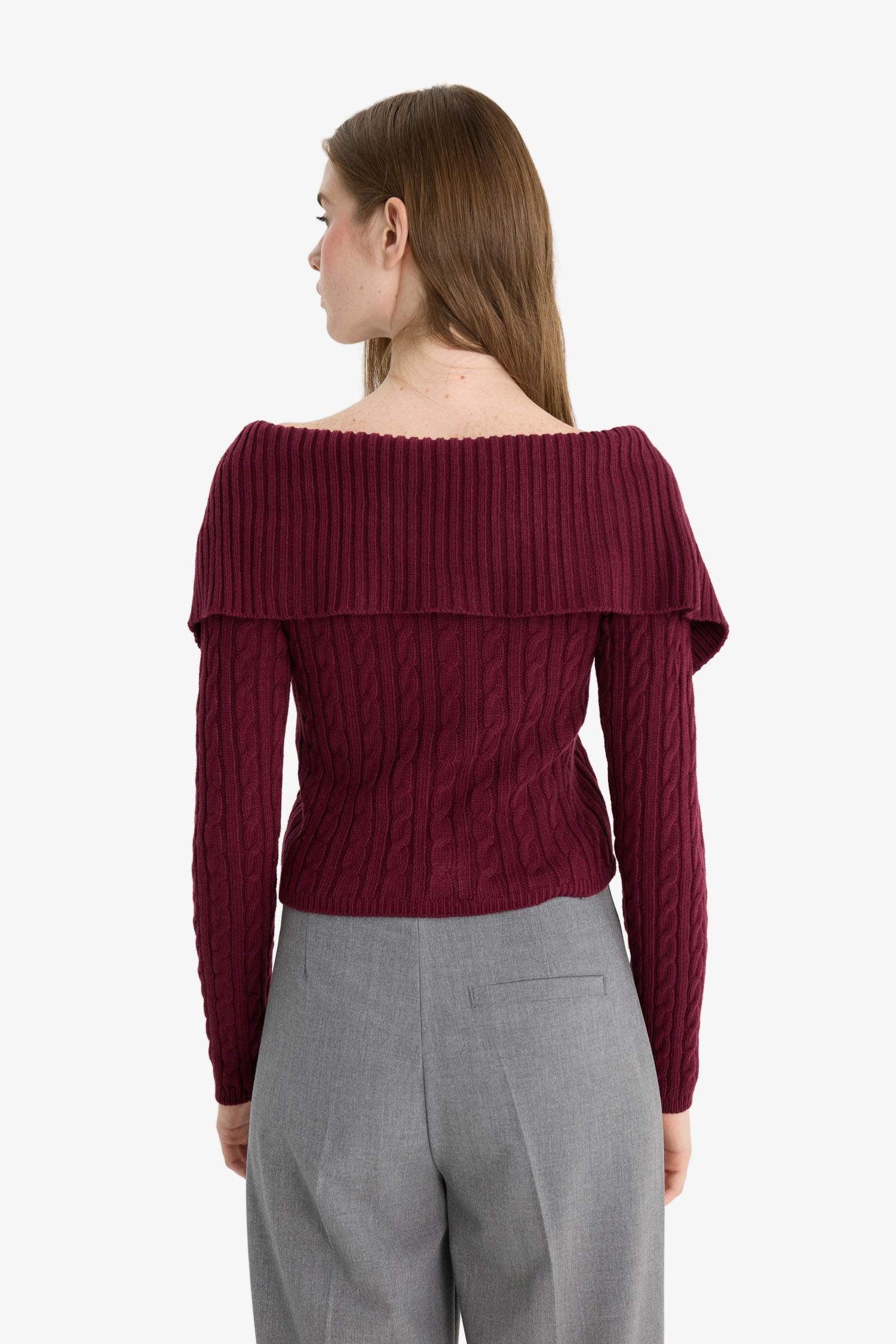 Regular Fit Open Shoulder Zippered Knitwear Cardigan